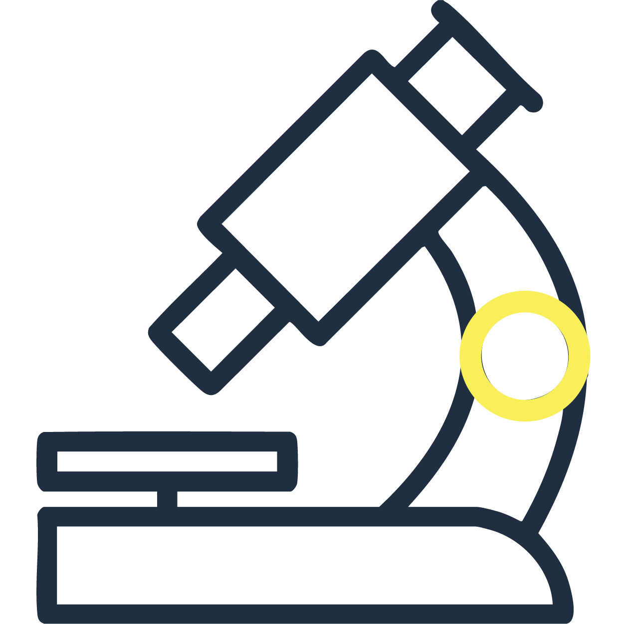 Icono de un microscopio para representar ciencia con próposito, valor de la marca IAM+LIFESTYLE.